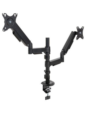 Soporte de Mesa para 2 Monitores TooQ DB1533TNR-B/ Giratorio/ Inclinable/ hasta 9kg