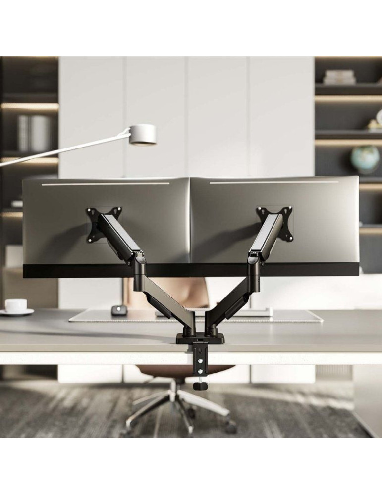 Soporte de Mesa con Contrapeso para 2 Monitores Aisens DT32TSR-357/ Giratorio/ Inclinable/ hasta 9kg