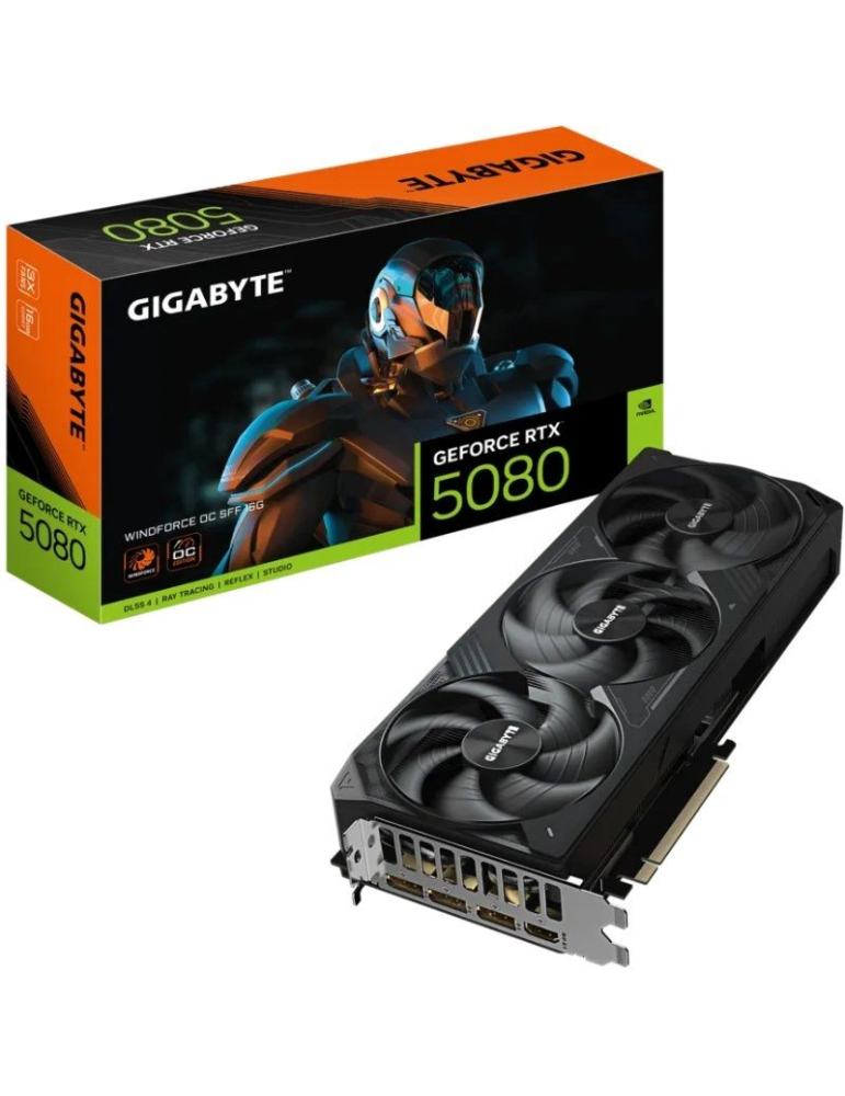 Tarjeta Gráfica Gigabyte GeForce RTX 5080 WindForce OC SFF/ 16GB GDDR7