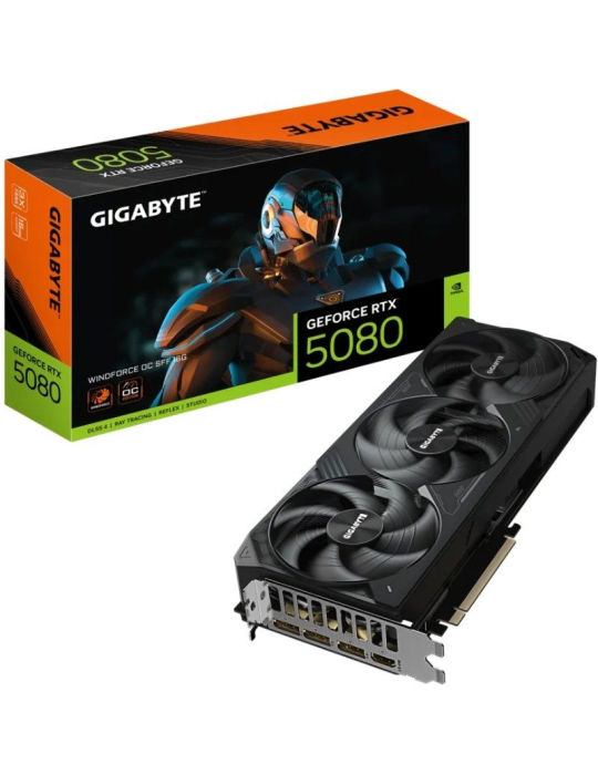 Tarjeta Gráfica Gigabyte GeForce RTX 5080 WindForce OC SFF/ 16GB GDDR7
