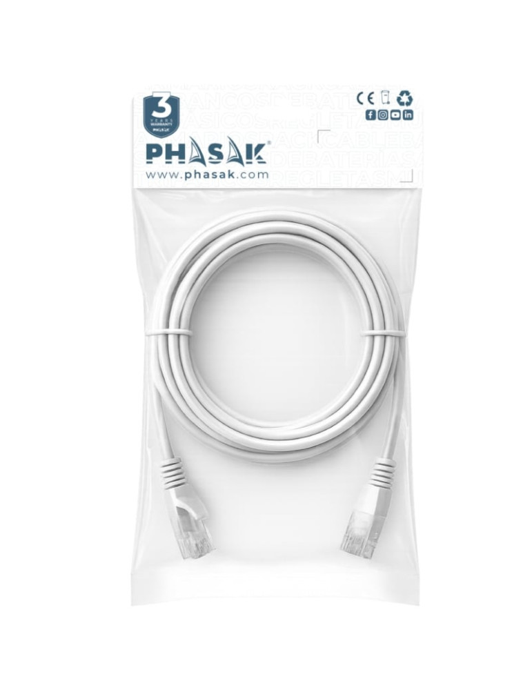 Cable de Red RJ45 S/FTP Phasak PHK 2002 Cat.6a/ 2m/ Gris