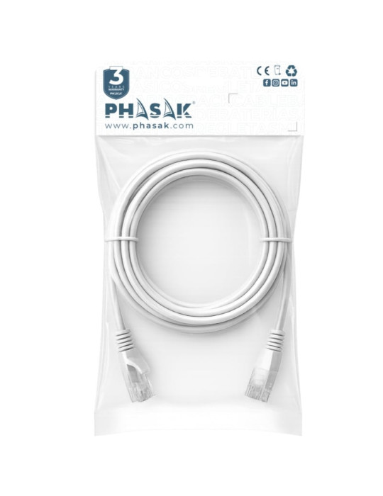 Cable de Red RJ45 S/FTP Phasak PHK 2052 Cat.6a/ 25cm/ Gris