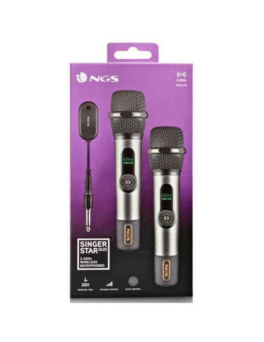 Pack de 2 Micrófonos Inalámbricos NGS Singer Star Duo