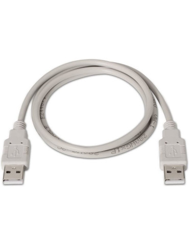 Cable USB 2.0 Aisens A101-0022/ USB Macho - USB Macho/ Hasta 2.5W/ 60Mbps/ 2m/ Beige 2