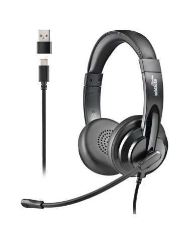 Auriculares NGS VOX605 USB-C/ con Micrófono/ USB Tipo-C/ Negros
