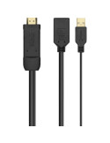 Cable Conversor 4K Aisens A122-0642/ HDMI Macho - DisplayPort Hembra - USB Macho/ Hasta 10W/ 2250Mbps/ 10cm + 10cm/ Negro