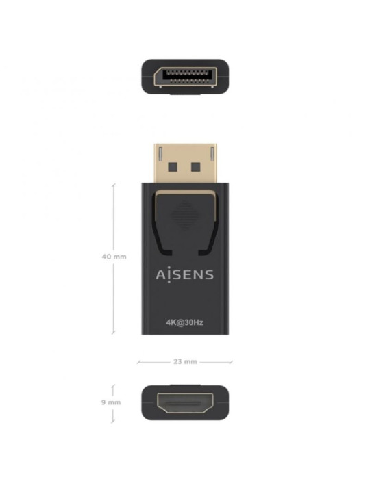 Conversor Aisens A125-0949/ DisplayPort Macho - HDMI Hembra/ Negro