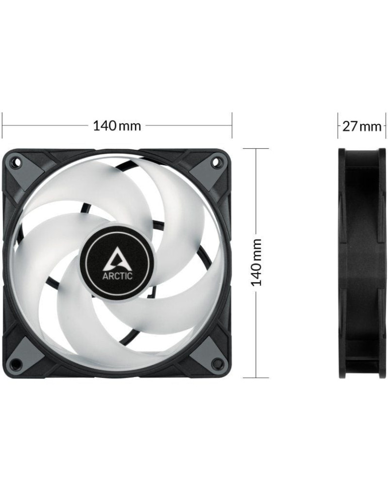 Ventilador Arctic P14 PWM PST A-RGB/ 14cm/ Negro