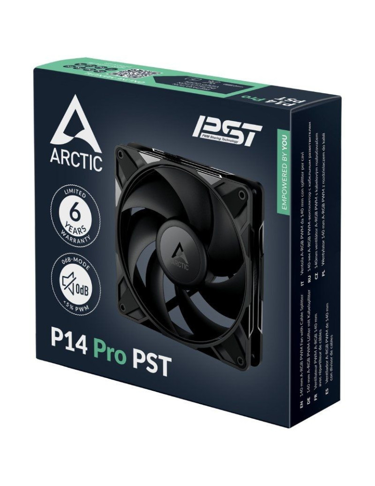 Ventilador Arctic P14 PWM PST/ 14cm/ Negro