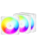 Pack de 3 Ventilador Arctic P12 Pro Reverse A-RGB/ 12cm/ Blanco