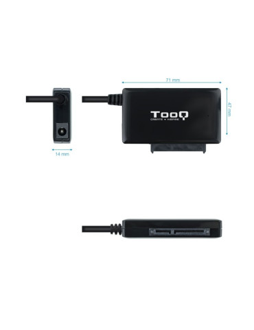 Adaptador para Discos Duros 2.5"/3.5" TooQ TQHDA-02C/ USB Tipo-C Macho - SATA 2