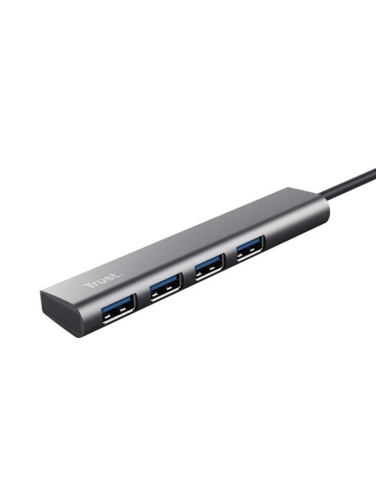 Hub USB Tipo-C Trust Halyx/ 4xUSB/ Gris