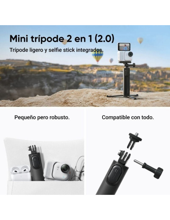 Cámara Digital Deportiva Insta360 GO Ultra Pack Creador/ 4K/ Ángulo de visión 360 / Negra