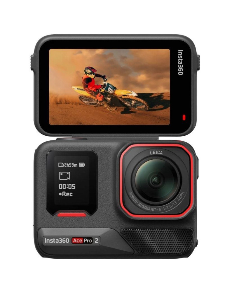 Cámara Digital Deportiva Insta360 Ace Pro 2 Pack de 2 Baterías/ 8K/ Ángulo de visión 180 / Negra