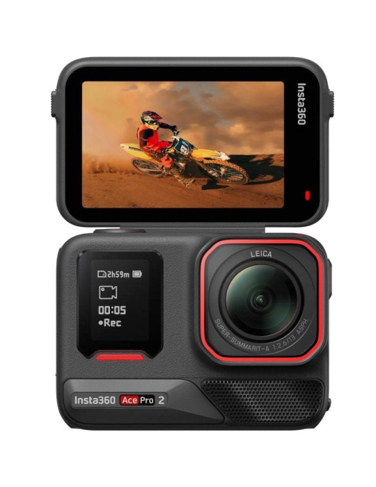 Cámara Digital Deportiva Insta360 Ace Pro 2 Pack de 2 Baterías/ 8K/ Ángulo de visión 180 / Negra