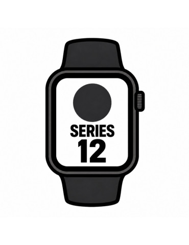 Apple Watch Series 12/ GPS/ Cellular/ 46mm/ Negro/ Correa Deportiva Negra (S/M)