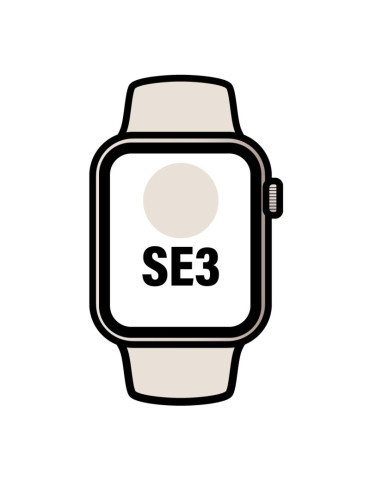 Apple Watch SE3/ GPS/ Cellular/ 40mm/ Caja de Aluminio Blanco Estrella/ Correa Deportiva Arena M/L