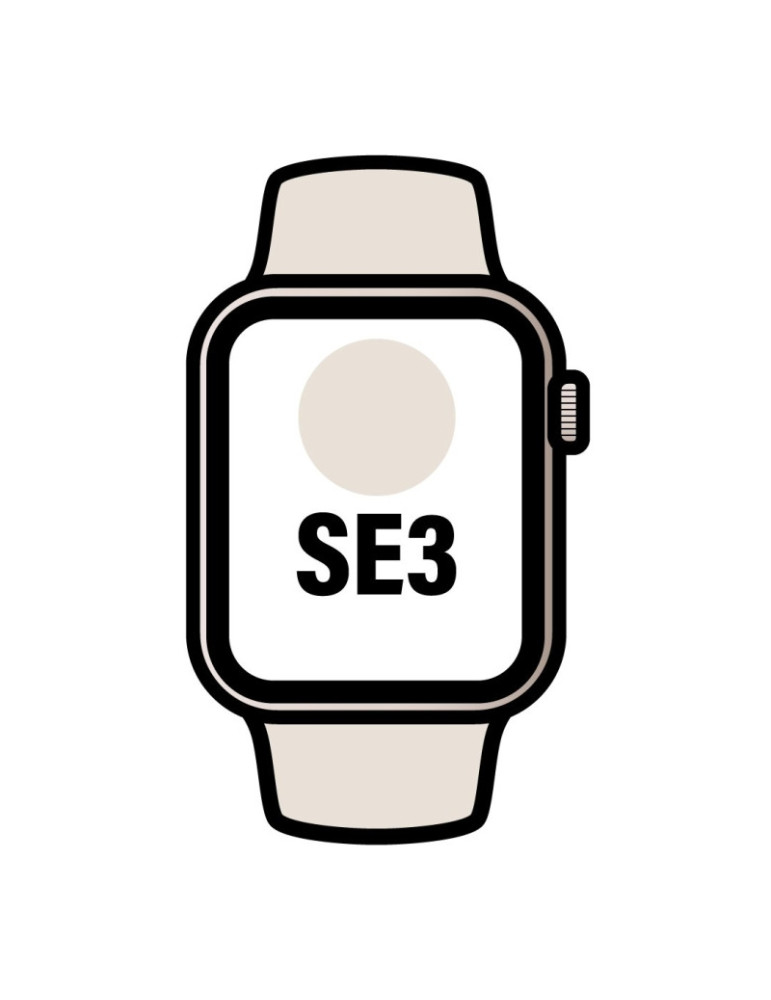Apple Watch SE3/ GPS/ Cellular/ 40mm/ Caja de Aluminio Blanco Estrella/ Correa Deportiva Arena M/L