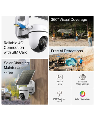 Cámara de Videovigilancia TP-Link Tapo TC90G KIT/ Visión Nocturna/ Control desde APP/ Incluye Panel Solar 2