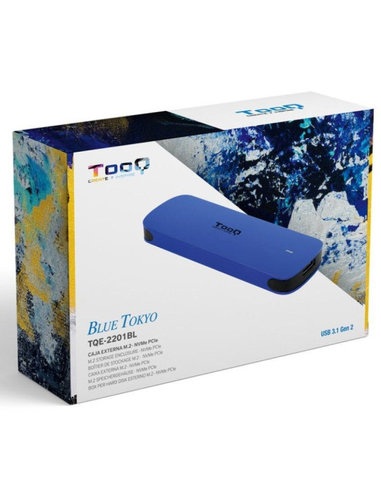 Caja Externa para Disco SSD M.2 NVMe TooQ TQE-2201BL/ USB 3.1 Gen1/ Sin tornillos
