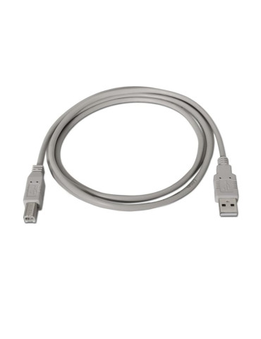 Cable USB 2.0 Impresora Nanocable 10.01.0103/ USB Tipo-B Macho - USB Macho/ 1.8m/ Beige 2
