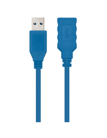 Cable Alargador USB 3.0 Nanocable 10.01.0902-BL/ USB Macho - USB Hembra/ 2m/ Azul