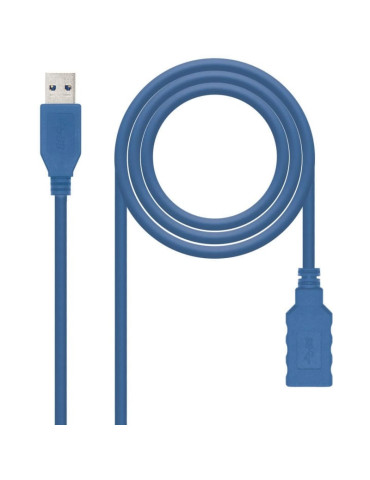 Cable Alargador USB 3.0 Nanocable 10.01.0902-BL/ USB Macho - USB Hembra/ 2m/ Azul 2