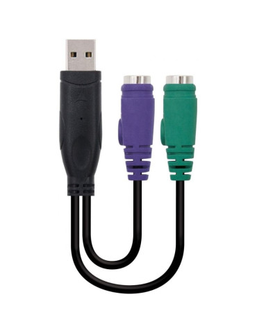 Conversor PS/2 Nanocable 10.03.0101/ 2x PS/2 Hembra - USB Macho 2