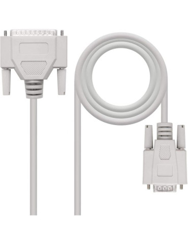 Cable Serie NULL Modem Nanocable 10.14.0802/ DB9 Hembra - DB25 Macho/ 1.8m/ Beige 2