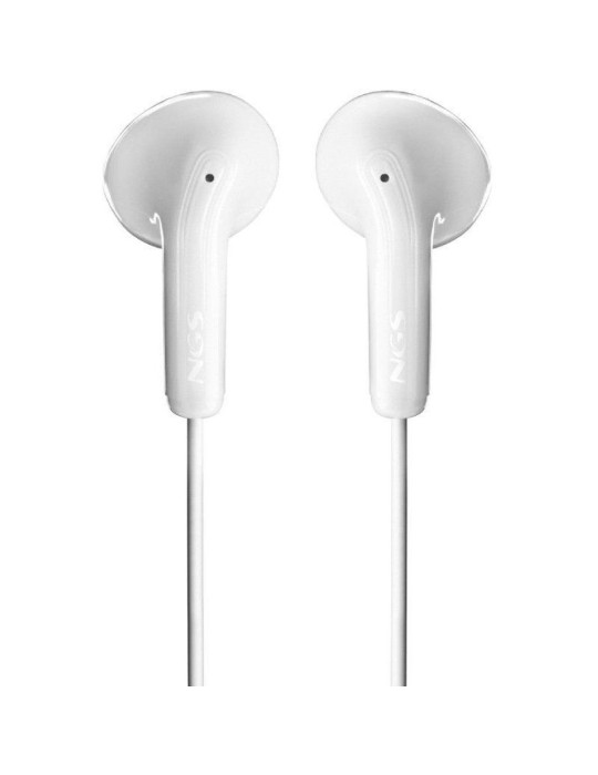 Auriculares Intrauditivos NGS Cross Flip/ con Micrófono/ Jack 3.5/ Blancos