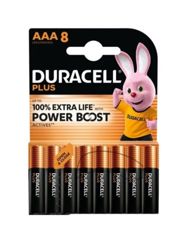 Pack de 8 Pilas AAA Duracell Plus Power Boost DPBLR3B8/ 1.5V/ Alcalinas