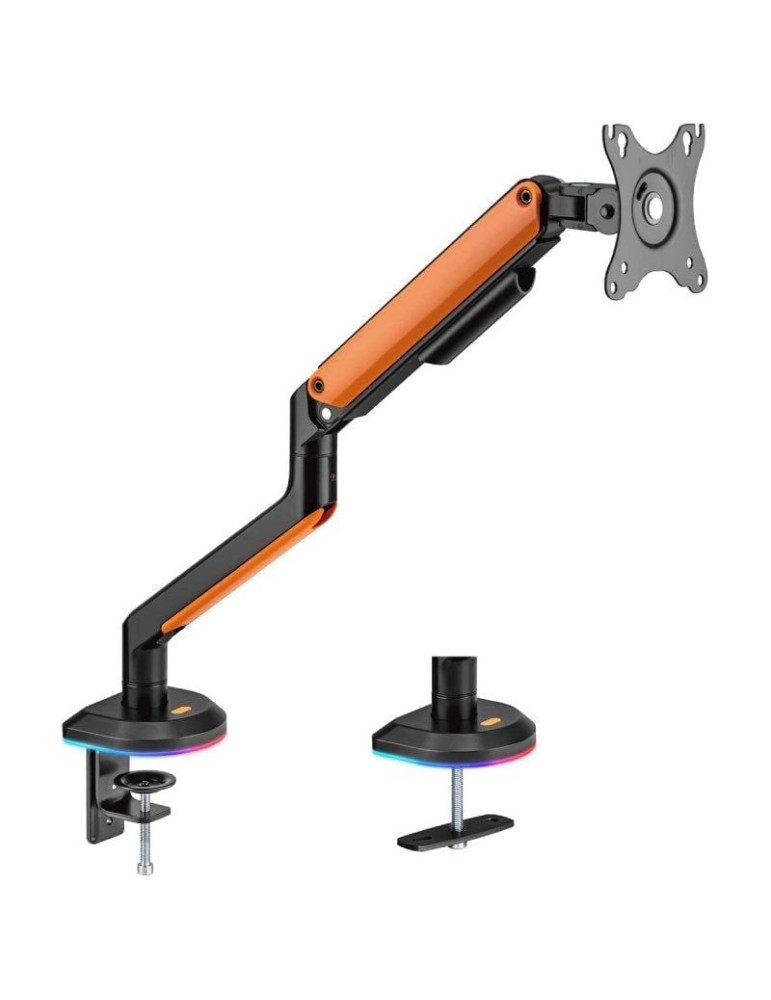 Soporte de Mesa Gaming con Contrapeso para Monitor y TV Aisens DT32TSR-249/ Giratorio/ Inclinable/ hasta 9kg/ con Iluminación RG