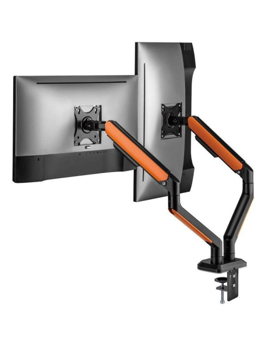 Soporte de Mesa Gaming con Contrapeso para 2 Monitores y TV Aisens DT32TSR-251/ Giratorio/ Inclinable/ hasta 9kg/ con Iluminació