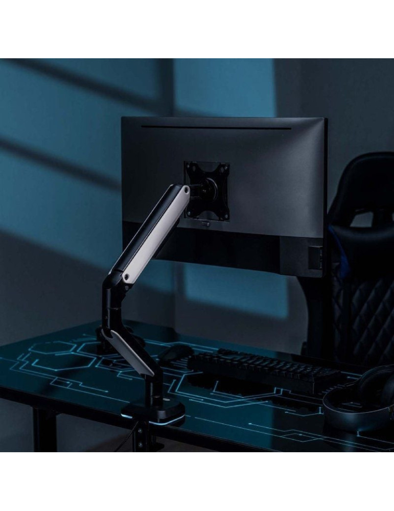 Soporte de Mesa Gaming con Contrapeso para Monitor Aisens DT32TSR-295/ Giratorio/ Inclinable/ hasta 9kg/ con Iluminación RGB