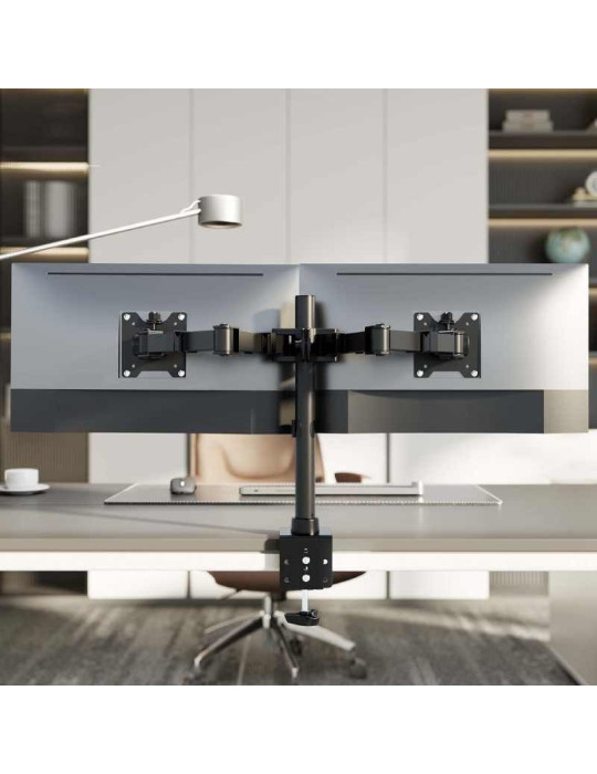 Soporte de Mesa para 2 Monitores Aisens DT35TSR-359/ Giratorio/ Inclinable/  hasta 20kg