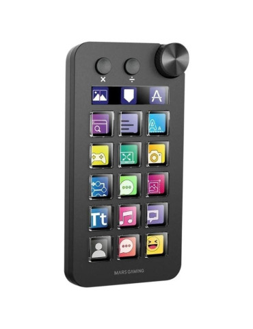 Control Deck Mars Gaming MSD-NEO/ 15 Teclas LCD/ 1 Rueda/ 2 Botones/ Negro