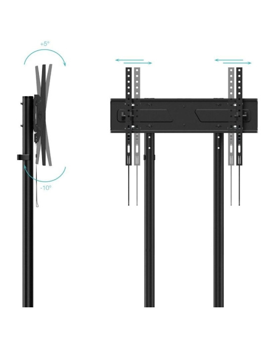 Soporte de Suelo Inclinable con Ruedas TooQ KEFRÉN FS1150M-B para TV de 37-70"/ hasta 70kg