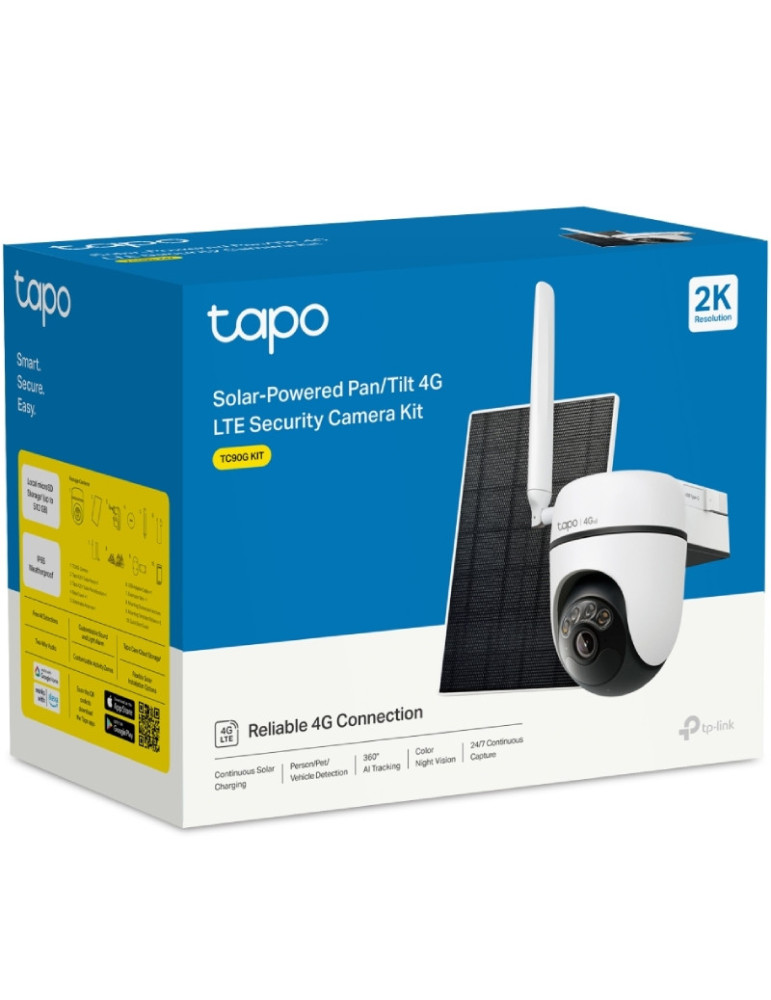 Cámara de Videovigilancia TP-Link Tapo TC90G KIT/ Visión Nocturna/ Control desde APP/ Incluye Panel Solar