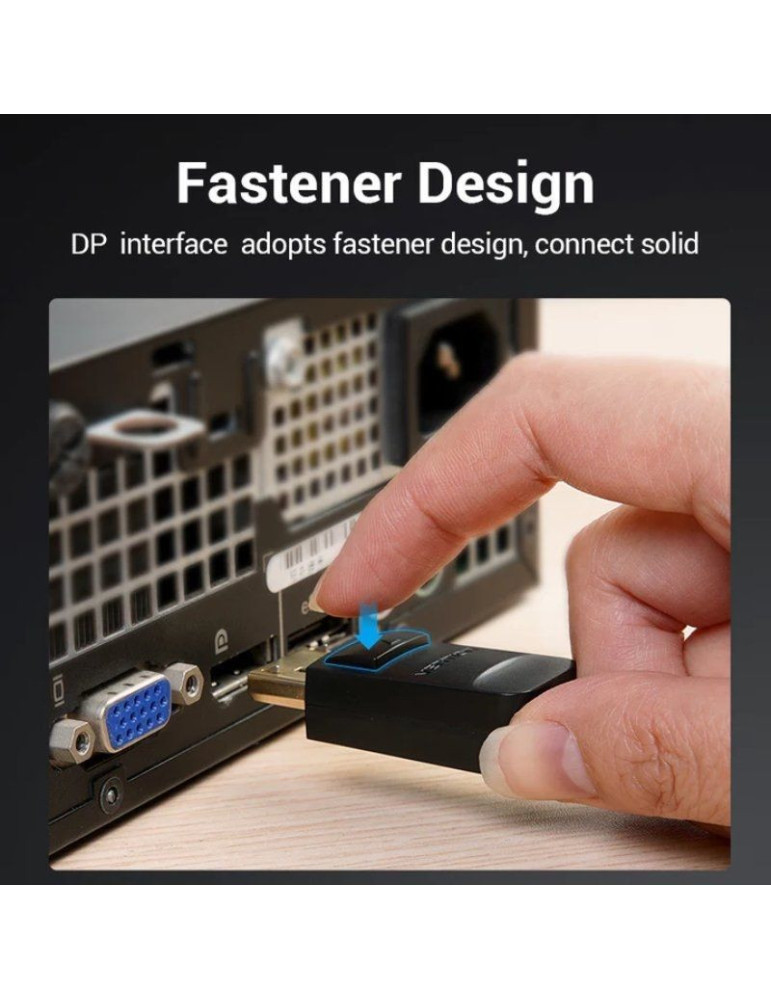 Cable Conversor Vention HBLBG/ DisplayPort Macho - VGA Macho/ 1.5m/ Negro