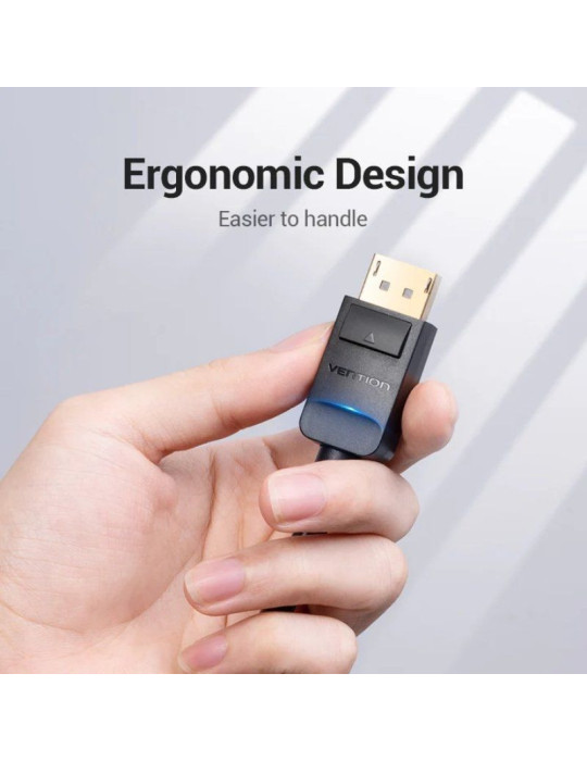 Cable Conversor Vention HBLBH/ DisplayPort Macho - VGA Macho/ 2m/ Negro