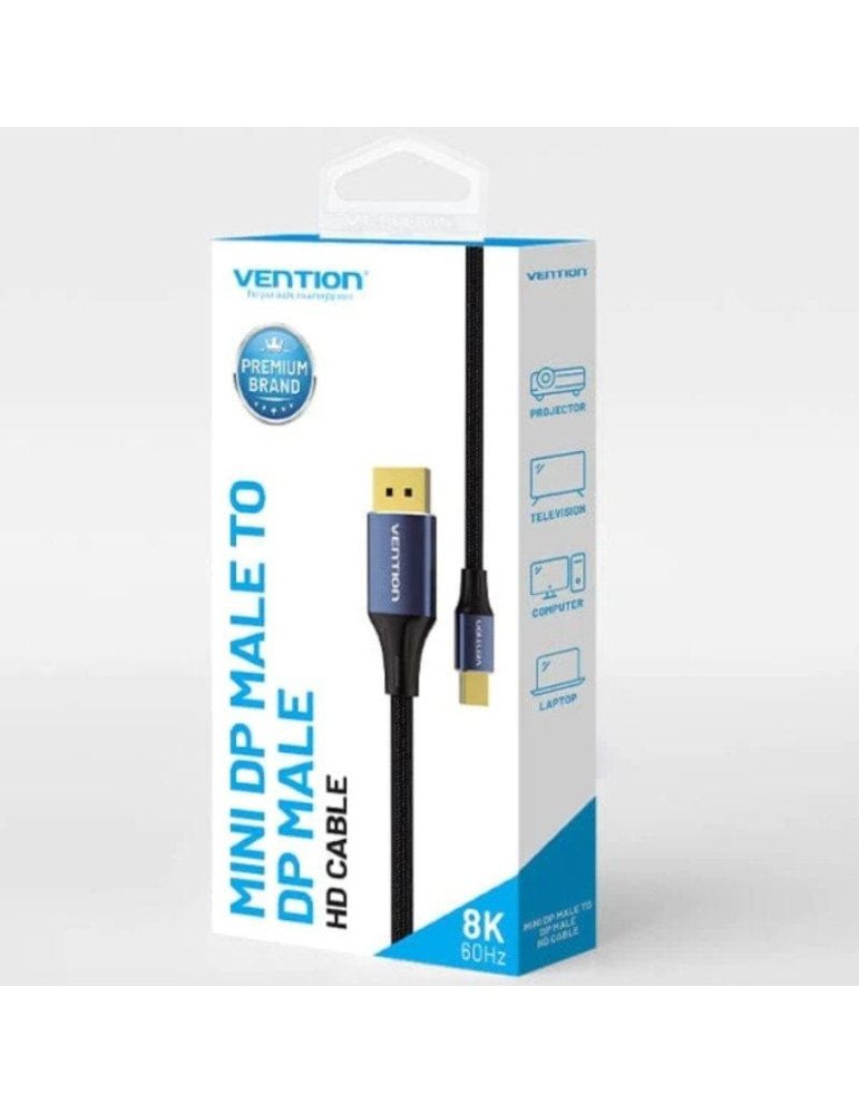 Cable Conversor DisplayPort 1.4 8K Vention HCFLG/ DisplayPort Macho - Mini DisplayPort Macho/ 2m/ Negro y Azul
