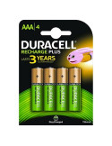 Pack de 4 Pilas AAA Duracell HR3-B/ 1.2V/ Recargables