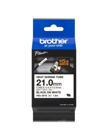 Cinta Tubo Termorretráctil para cables Brother HSe-251E/ Blanca