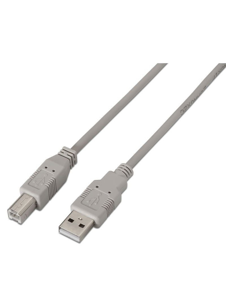Cable USB 2.0 Impresora Aisens A101-0002/ USB Tipo-B Macho - USB Macho/ 1.8m/ Beige