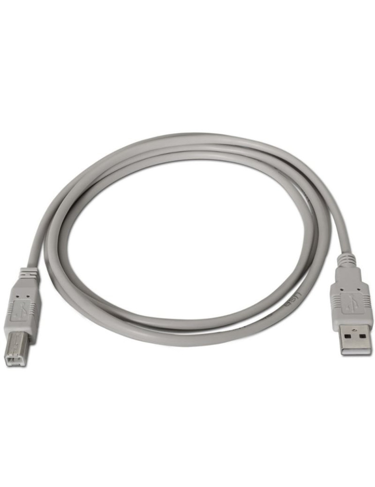 Cable USB 2.0 Impresora Aisens A101-0004/ USB Tipo-B Macho - USB Macho/ 4.5m/ Beige