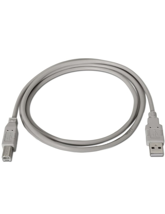 Cable USB 2.0 Impresora Aisens A101-0004/ USB Tipo-B Macho - USB Macho/ 4.5m/ Beige
