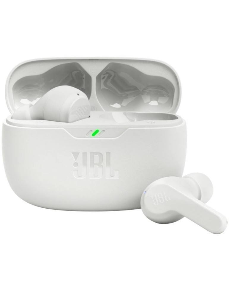 Auriculares Bluetooth JBL Wave Beam con estuche de carga/ Autonomía 8h/ Blanco