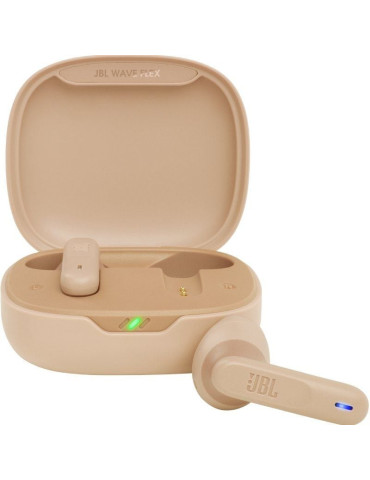 Auriculares Bluetooth JBL Wave Flex con estuche de carga/ Autonomía 8h/ Beige