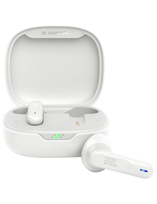 Auriculares Bluetooth JBL Wave Flex con estuche de carga/ Autonomía 8h/ Blancos