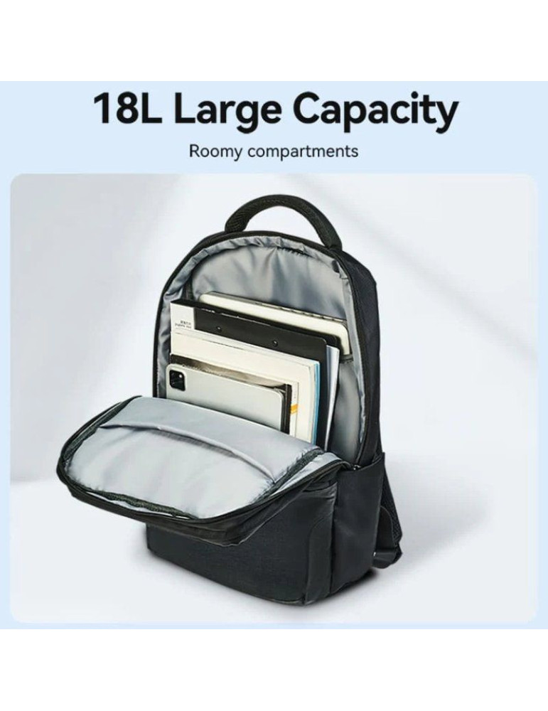 Mochila Vention KRPB0 para Portátiles hasta 15.6"/ 18L/ Impermeable/ Negra